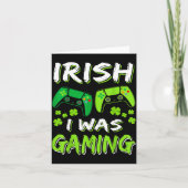 Irish I Was Gaming Funny St Patricks Day Gamer Boy カード (正面)