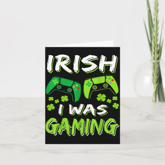 Irish I Was Gaming Funny St Patricks Day Gamer Boy カード (正面)