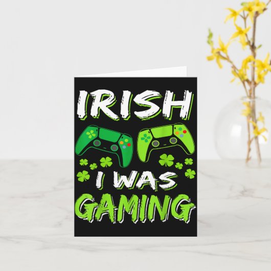 Irish I Was Gaming Funny St Patricks Day Gamer Boy カード (黄色い花)
