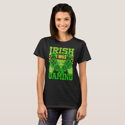 Irish I Was Gaming Funny St Patricks Day Gamer Boy Tシャツ (正面フル)