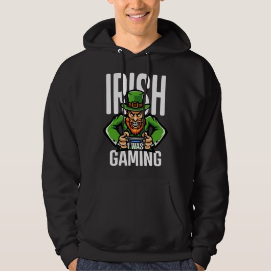 Irish I Was Gaming Game Controller St Patrick s Da パーカ (正面)