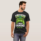 Irish I Was Gaming saint patricks day mens boys Tシャツ (正面フル)