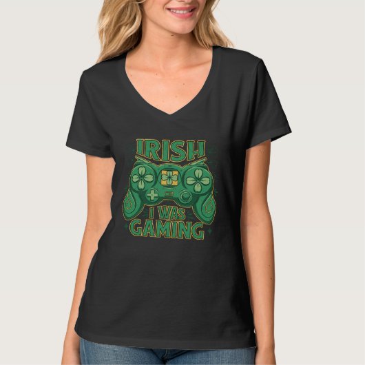 Irish I Was Gaming Saint Patricku2019s Day Gamer G Tシャツ (正面)