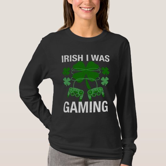 Irish I Was Gaming  St Patricks Day Gamer Boys Men Tシャツ (正面)