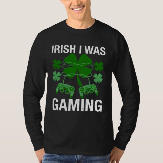 Irish I Was Gaming  St Patricks Day Gamer Boys Men Tシャツ (正面)