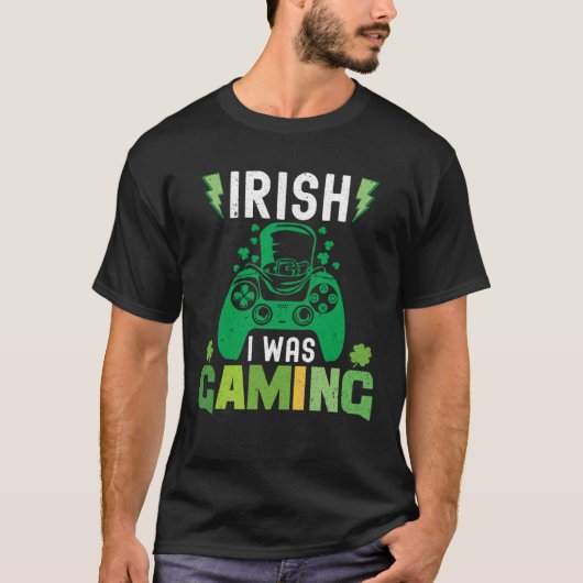 Irish I Was Gaming  St Patricks Day Gamer Boys Men Tシャツ (正面)