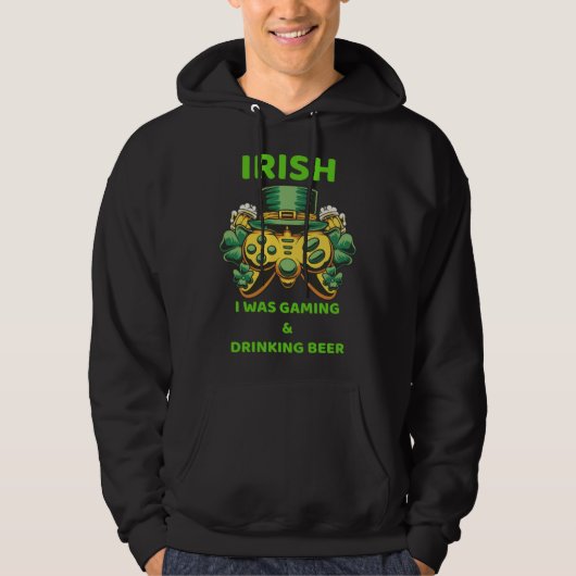 Irish I Was Gaming St Patricks Day Gamer Shamrock パーカ (正面)