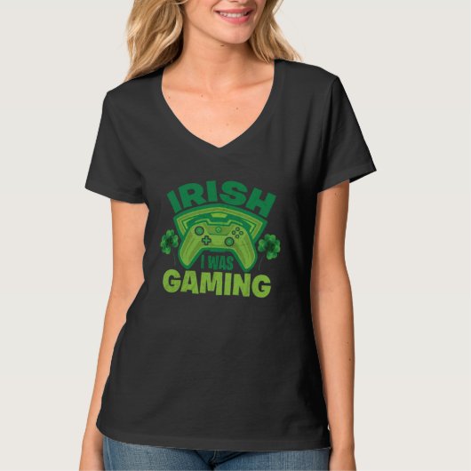Irish I Was Gaming St Patricks Day Lucky Tシャツ (正面)