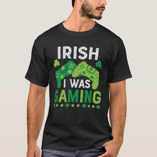 Irish I Was Gaming St Saint Patricks Day Gamer Boy Tシャツ (正面)