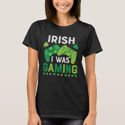 Irish I Was Gaming St Saint Patricks Day Gamer Boy Tシャツ (正面)