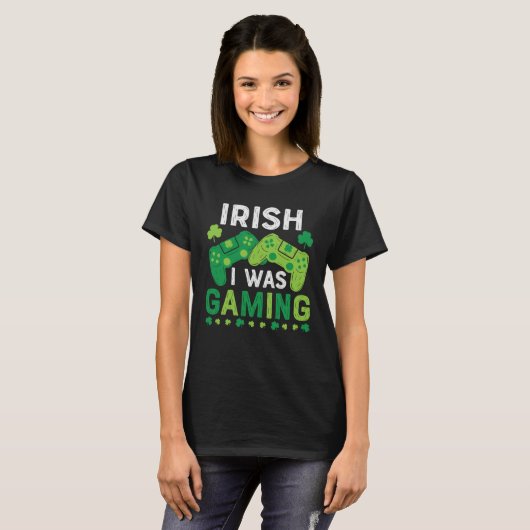 Irish I Was Gaming St Saint Patricks Day Gamer Boy Tシャツ (正面フル)