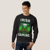 Irish I Was Gaming Video Controller Irish Gamer スウェットシャツ (正面フル)
