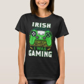 Irish I Was Gaming Video Controller Irish Gamer Tシャツ (正面)