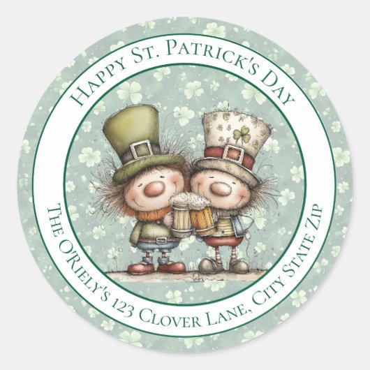 Irish‑Inspired St. Patrick’s Day Envelope Seal ラウンドシール (正面)