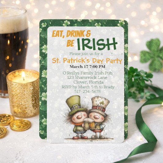 Irish‑Inspired St. Patrick’s Day Party 招待状