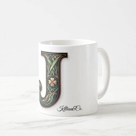 Irish J Monogram Coffee Mug コーヒーマグカップ (正面右)