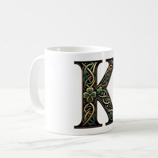 Irish K Monogram Coffee Mug コーヒーマグカップ (正面左)