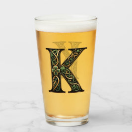 Irish "K" Monogram Pint Glass タンブラーグラス