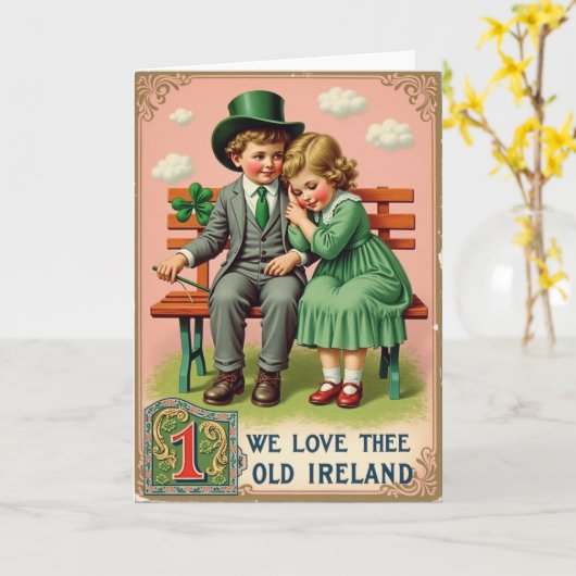 Irish Kids Vintage Theme Card カード (黄色い花)