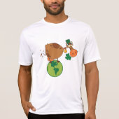Irish Leprechaun Cow Standing on Planet Earth Tシャツ (正面)