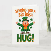 Irish Leprechaun Hugs St Patricks Card カード (正面)