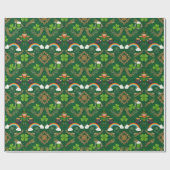 Irish Leprechaun Rainbow Green Celtic Pattern ラッピングペーパー (フラット)