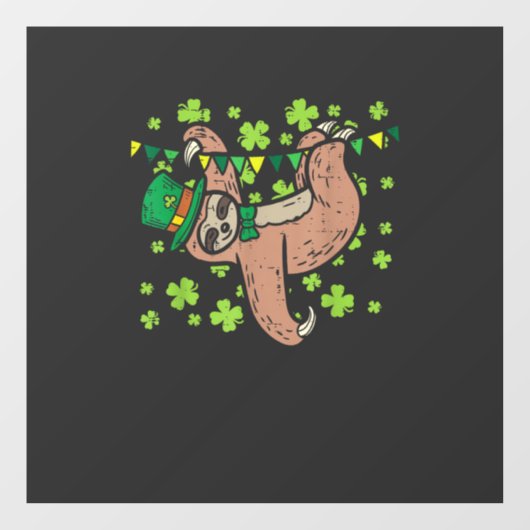 Irish Leprechaun Sloth Shamrock St Patricks Day An ウィンドウサイン (シート)