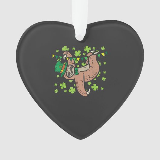 Irish Leprechaun Sloth Shamrock St Patricks Day An オーナメント (正面)