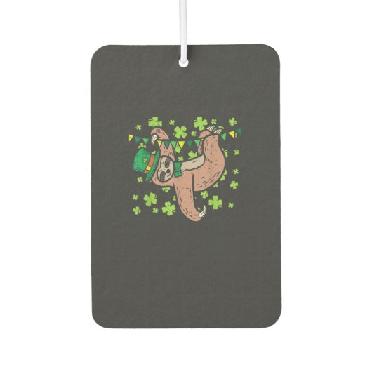 Irish Leprechaun Sloth Shamrock St Patricks Day An カーエアーフレッシュナー (正面)