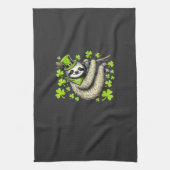 Irish Leprechaun Sloth Shamrock St Patricks Day An キッチンタオル (縦)