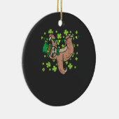 Irish Leprechaun Sloth Shamrock St Patricks Day An セラミックオーナメント (右)
