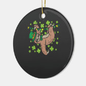 Irish Leprechaun Sloth Shamrock St Patricks Day An セラミックオーナメント (左)