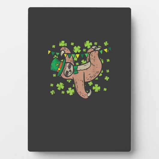 Irish Leprechaun Sloth Shamrock St Patricks Day An フォトプラーク (正面)