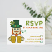 Irish Leprechaun、St Patrick's DayパーティーRSVP 出欠カード (スタンド正面)