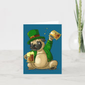 Irish Leprechaun St Patricks Day Shirt Funny Men W カード (正面)