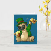 Irish Leprechaun St Patricks Day Shirt Funny Men W カード (黄色い花)