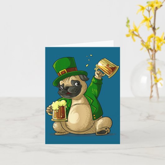 Irish Leprechaun St Patricks Day Shirt Funny Men W カード (黄色い花)