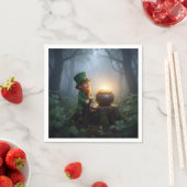 Irish Leprechaun with a Pot of Gold スタンダードカクテルナプキン (インサイチュ)