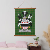 Irish Lill Coat of Arms Family Crest 吊り下げ型タペストリー (寝室)