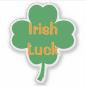 Irish Luck Four-Leaf Clover St Patrick's Day シール (正面)