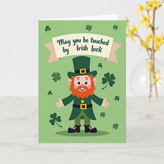 Irish Luck Leprechaun Card カード (黄色い花)