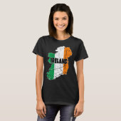 Irish Map Flag Souvenir Distressed Ireland Men Wom Tシャツ (正面フル)