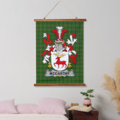 Irish McCarthy Coat of Arms Family Crest 吊り下げ型タペストリー (寝室)