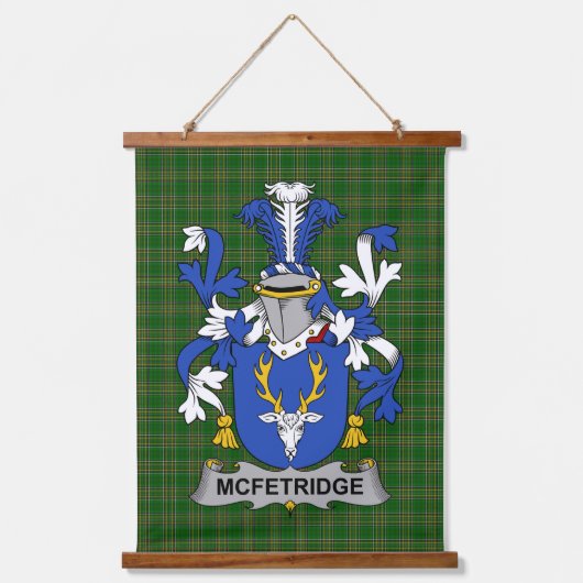 Irish McFetridge Coat of Arms Family Crest 吊り下げ型タペストリー (正面)