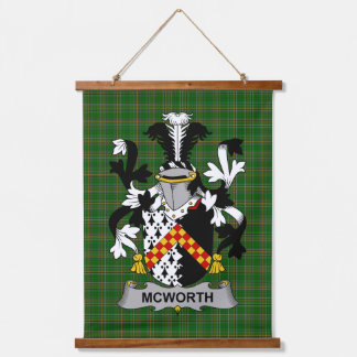 Irish McWorth or MacWorth Coat of Arms Family Cres 吊り下げ型タペストリー