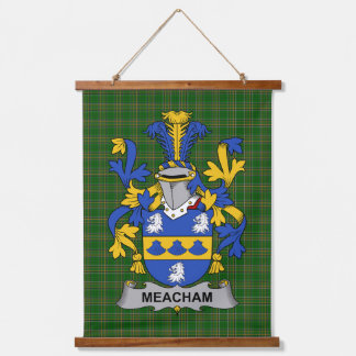 Irish Meacham Coat of Arms Family Crest 吊り下げ型タペストリー