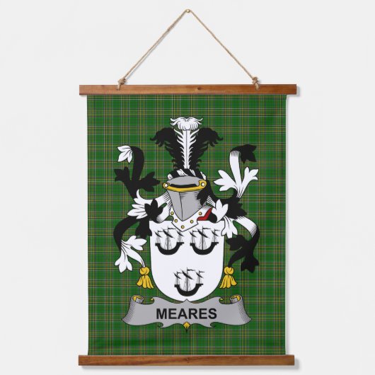 Irish Meares Coat of Arms Family Crest 吊り下げ型タペストリー (正面)