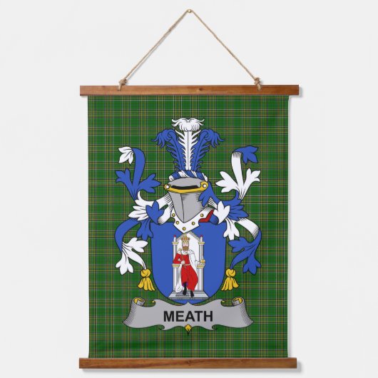 Irish Meath Coat of Arms Family Crest 吊り下げ型タペストリー (正面)