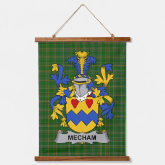Irish Mecham Coat of Arms Family Crest 吊り下げ型タペストリー