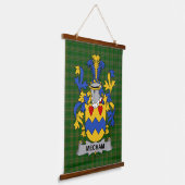 Irish Mecham Coat of Arms Family Crest 吊り下げ型タペストリー (傾斜あり)